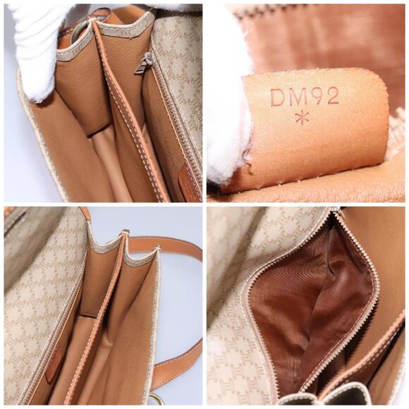 CELINE Macadam Canvas Shoulder Bag Beige Gold Auth - Picture 16 of 16